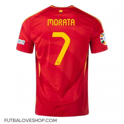 Dres Španielsko Alvaro Morata #7 Domáci ME 2024 Krátky Rukáv
